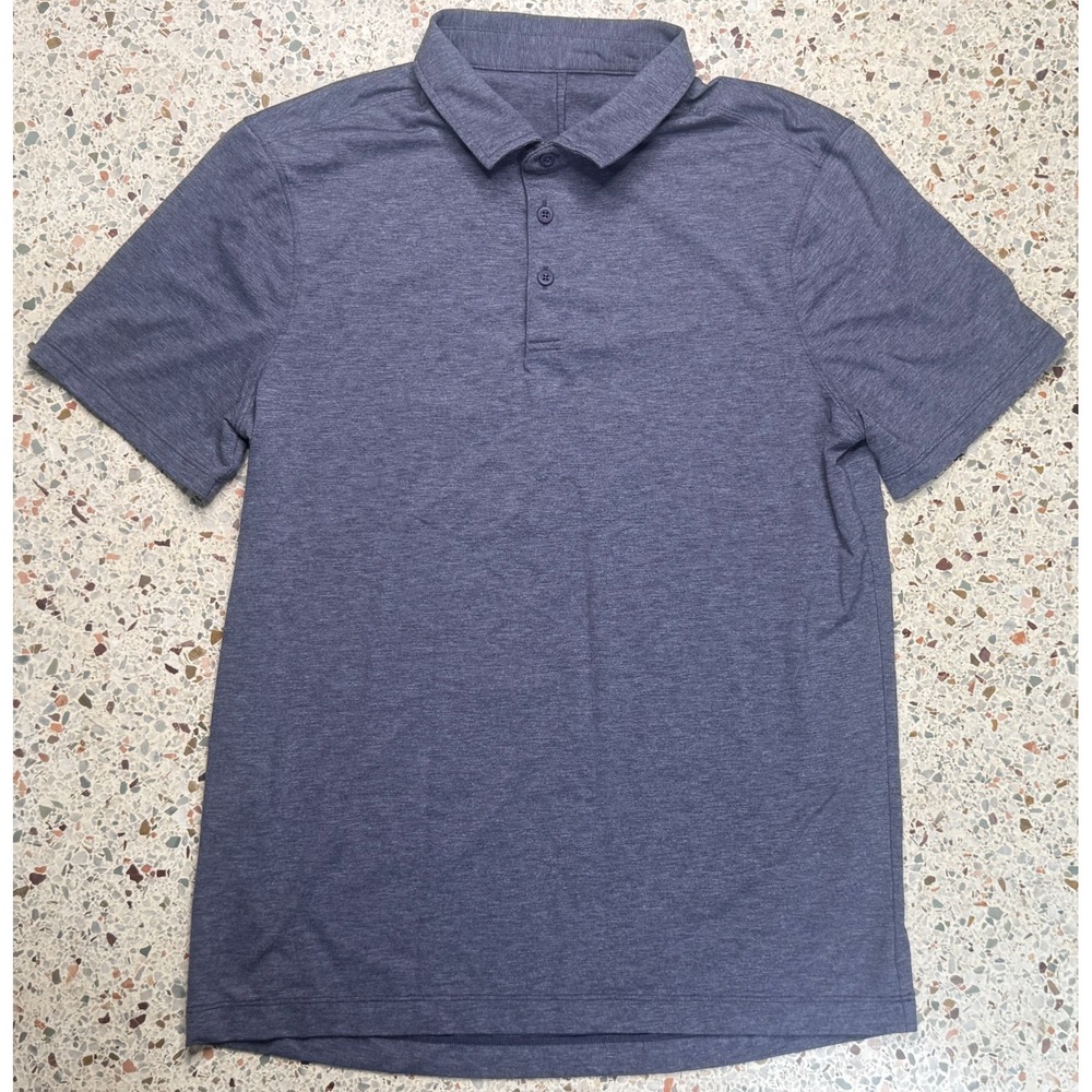 Lululemon Men's Gray Short‎ Sleeve Button Up Polo Shirt Size XL
